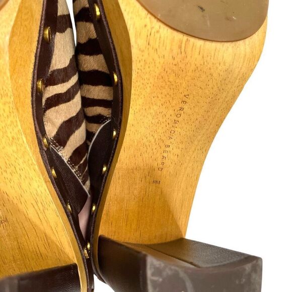 VERONICA BEARD Grita calf hair chunky Clogs Size  8 boho fall - Picture 10 of 12